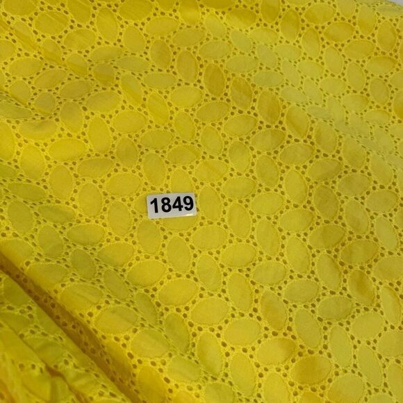 Draper James Top Womens XXL 2X Yellow Eyelet Shortsleeve Cottagecore Blouse - Picture 9 of 9